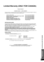 Page 31RQT9471
31
Limited Warranty (ONLY FOR CANADA)
Panasonic Canada Inc. 
PANASONIC PRODUCT – LIMITED WARRANTY
Panasonic Canada Inc. warrants this product to be free from defects in material and workmanship and agrees to remedy any 
such defect for a period as stated below from the date of original purchase. 
Technics Audio Product  One (1) year, parts and labour 
Panasonic Portable / Clock Radio (without Ta pe, CD, MD)  One (1) year, parts and labour 
Panasonic Audio / SD Audio Product  One (1) year, parts...