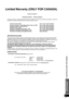 Page 31VQT2R70
31
Limited Warranty (ONLY FOR CANADA)
Panasonic Canada Inc. 
PANASONIC PRODUCT – LIMITED WARRANTY
Panasonic Canada Inc. warrants this product to be free from defects in material and workmanship and agrees to remedy any 
such defect for a period as stated below from the date of original purchase. 
Technics Audio Product  One (1) year, parts and labour 
Panasonic Portable / Clock Radio (without Ta pe, CD, MD)  One (1) year, parts and labour 
Panasonic Audio / SD Audio Product  One (1) year, parts...