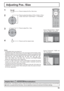 Page 190
NormalNormalise
Auto Setup
Pos. /Size
V-Pos
0
H-Pos
V-SizeDot ClockH-Size
Clock Phase
1:1 Pixel ModeOff
000
0
0
0
0
NormalNormalise
Pos. /Size
V-Pos H-Pos0
V-SizeH-Size
1:1 Pixel ModeOff
Auto Setup
19
Adjusting Pos. /Size
1Press to display the Pos. /Size menu.
Press to select Auto Setup / H-Pos / H-Size / V-Pos / 
V-Size / Dot Clock / Clock Phase / 1:1 Pixel Mode.
Press to adjust Pos. / Size.
Press to exit from adjust mode.
3 2
Notes:
•  Unadjustable items are grayed out.
  Adjustable items differ...