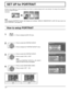 Page 4848
Divide an input image into 3 parts, and display one of them to a plasma display which is set vertically. The image will be enlarged 3 
times and rotated 90-degree.
SET UP for PORTRAIT
(Example)
Press to display the SET UP menu.
Press to select the PORTRAIT SETUP.
Press to display the “PORTRAIT SETUP” menu.
Press to select the PORTRAIT SETUP.
Press to select “ON” or “OFF”.
Note:
If you set PORTRAIT SETUP to ON, MULTI 
DISPLAY SETUP will be unavailable.
Press to select SEAM HIDES VIDEO.
Press to select...