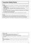 Page 33
Important Safety Notice
Trademark Credits
•  VGA is a trademark of International Business Machines Corporation.
•  Macintosh is a registered trademark of Apple Computer, USA.
•  S-VGA is a registered trademark of the video Electronics Standard Association.
  Even if no special notation has been made of company or product trademarks, these trademarks have been 
fully respected.
Note:
Do not allow a still picture to be displayed for an extended period, as this can cause a permanent after-image to 
remain...