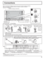 Page 99
Connections
12
SERIAL PC    IN
AUDIO
SLOT1 SLOT2 SLOT3
VIDEOPR/CR/R PB/CB/BY/GAUDIORLCOMPONENT/RGB INAUDIORLAUDIORLAV  I N BAS VIDEO
1
2
1
2
SPEAKERS
Terminals (R)SPEAKERS
Terminals (L)
– Cable ﬁ xing bands
Secure any excess cables with bands as required. When connecting the speakers, be sure to use only the optional accessory speakers.
Refer to the speaker’s Installation Manual for details on speaker installation.
(Example: TH-42PS9UK)
Speakers (Optional accessories)
Pass the attached cable 
ﬁ xing...