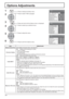 Page 42Options 
Weekly Command Timer 
1/3 
 
Initial INPUT  Onscreen display On 
O f  f 
Off Off
0 0Maximum VOL level Initial VOL levelOffINPUT lockOffButton lockOffRemocon User level
Options
EnableOff-timer functionNormalInitial Power Mode0ID selectOffRemote IDOffSerial IDOffDisplay sizeOffStudio W/BOffStudio Gain
2/3
3/3Options
Off
Off
Off Clock Display
Rotate
Off All Aspect
Slot1 Serial Slot Select Slot power
Off
Power On Screen Delay
42
Options Adjustments
1
2
3
5Press to display the Setup menu.
4
6
Item...