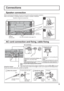 Page 9When using the Wall-hanging bracket (vertical)
Note:
When using the Wall-hanging bracket (vertical) (TY-WK42PV20), use the holes  and  to secure the 
cables. If the clamper is used on the hole , the cables may be caught by the wall-hanging bracket.
9
1
2
Plug the AC cord into the display unit.
Plug the AC cord until it clicks.
Note:
Make sure that the AC cord is locked on 
both the left and right sides.
Connections
Speaker 
terminal (R)Speaker 
terminal (L) When connecting the speakers, be sure to use...