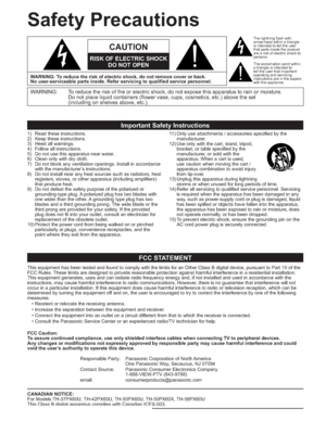 Page 44
Safety Precautions
WARNING: To reduce the risk of electric shock, do not remove cover or back.
No user-serviceable parts inside. Refer servicing to qualified service personnel.
1)  Read these instructions.
2)  Keep these instructions.
3)  Heed all warnings.
4)  Follow all instructions.
5)  Do not use this apparatus near water.
6)  Clean only with dry cloth.
7)  Do not block any ventilation openings. Install in accordance 
with the manufacturer’s instructions.
8)  Do not install near any heat sources...