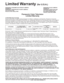 Page 4848
Limited Warranty Coverage
If your product does not work properly because of a defect in materials or workmanship, Panasonic Consumer 
Electronics Company or Panasonic Puerto Rico, Inc. (collectively referred to as “the warrantor”) will, for the length of 
the period indicated on the chart below, which starts with the date of original purchase (“Limited Warranty period”), 
at its option either (a) repair your product with new or refurbished parts, or (b) replace it with a new or a refurbished 
product....