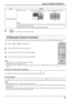 Page 3333 Setup for MULTI DISPLAY
Item Details
AI-SynchronizationSelect “Off” or “On”.
The brightness depends on each 
display’s setting.Equalize the brightness of all the 
displays.
Off On
Note:
If you set AI-synchronization to On, the following menus will be unavailable and these settings 
will be ﬁ xed to the initial values.
Picture menu: Colour, Hue, Input level (Advanced settings)
Press twice to exit from Setup.
4
You can set the remote control ID when you want to use this remote control on one of several...