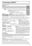 Page 17INPUT MENU  ENTER/ +/  VOL -/ 
Увеличение1Увеличение2
ПанорамныйPanasonic Авто
Увеличение3
16:9 4:314:9
17
Регуляторы ASPECT
Плазменный дисплей позволит Вам насладиться изображением максимального размера, включая изображение 
широкоэкранного формата.
Примечание:
Имейте в виду, что если Вы помещаете дисплей в общественном месте с коммерческими целями или для общественного показа, 
а затем используете функцию выбора соотношения сторон для уменьшения или увеличения изображения, Вы можете тем 
самым нарушать...