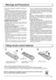 Page 33
Warnings and Precautions
•  This TV set is designed to operate on AC 220-240 V, 
50 / 60 Hz.
•  To prevent damage which might result in elec tric shock 
or ﬁ re, do not expose this TV set to rain or excessive 
moisture. This TV must not be exposed to dripping or 
splashing water and ob jects ﬁ lled with liq uid, such as 
vases, must not be placed on top of or above the TV.
• Keep unneeded small parts and other objects out 
of the reach of small children. These objects can 
be accidentally swallowed....