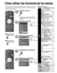 Page 11036
MenúElemento
Ajuste
Modo de navegación
Idioma
Reloj
Ajuste ANT/Cable
Dispositivos 
conectadosTítulos de entradas
Salida Audio
Anti retención  de imag
Pixel orbiter
Tiempo (minutos)
Barra lateral 4:3
Barra en movimiento
Ajuste VIERA LinkVIERA Link
Prende control
Apaga control
Ahorro energía en 
espera
Energía en espera 
automática
Altavoz inicial
Configuración de red
Ajuste de VIERA CAST
Cámara de red
Eco/ahorro energíaSi no hay señal por 
10 minutos
Si no hay operación 
por 3 horas
Ajuste...