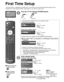 Page 1616
First Time Setup
“First time setup” is displayed only when the TV is turned on for the first time after the power cord is 
inserted into a wall outlet and when “Auto power on” (p. 36-37) \
is set to “No”.
or
■  Press to exit from 
a menu screen
 
■ Press to return 
to the previous 
screen 
Turn the TV On with the POWER button
or
(Remote)(TV)
 * This setting will be skipped next time if you select “Home”.
 Select your language
LanguageEnglish FrançaisEspañol select
 ok
 Be sure to select “Home”
Please...