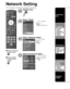 Page 4444
Network Setting
This is a setting for connecting to a broadband environment.
■ Press to exit from 
a menu screen
■ Press to return 
to the previous 
screen
Display menu
Select “Setup”
Menu
Picture
Audio
Timer
Lock
VIERA Link
SD card
Closed caption
Setup
 select
 set or next
Select “Network setting”
Setup2/2
Advanced setup
About
Reset to defaults VIERA Link settings
Network setting
VIERA CAST setting
Network Cameras list
ECO/energy saving
select
Select the item and adjust
Network setting 2/2
MAC...