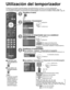 Page 12854
Utilización del temporizador 
El televisor se puede encender/apagar automáticamente en la fecha y a\
 la hora designadas. El reloj deberá estar puesto en hora antes de hacer los ajustes de la\
 hora de encendido/apagado. (pág. 18) El cronómetro de apagado y el temporizador de encendido/apagado no fu\
ncionará si se establece “Autoencendido”. (pág. 36)
■ Pulse para salir 
de la pantalla de 
menú
■ Para volver a la 
pantalla anterior
Nota
 El televisor se apaga automáticamente 
después de pasar 90...