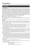 Page 44
For U.S.A.
Precautions

Federal Communications Commission Radio Frequency Interference Statement
Note: This equipment has been tested and found to comply with the limits for a Class B digital device,
pursuant to Part 15 of the FCC Rules. These limits are designed to provide reasonable protection
against harmful interference in a residential installation. This equipment generates, uses and can radi-
ate radio frequency energy and, if not installed and used in accordance with the instructions, may
cause...