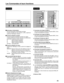 Page 19(5)
Vue frontale
!
@#$ %
POWERAB
INPUT SELECT
SOPTIONMENU/
EXITBLUE
ONLY
PHASE CHROMA BRIGHTCONTRASTMHVDELAYENTER
MENU
qS
1
2
3
4
5
6
78
9
qR
qS
7, 8, 9 à qRsont des options.
Vue arrière
Les Commandes et leurs fonctions
1Connecteur de la ligne A (LINE-A)
Ceci est le connecteur A d’entrée composée (BNC). (Avec
un type d’accordement en boucle)
2Connecteur de la ligne B (LINE-B)
Ceci est le connecteur B d’entrée composée (BNC). (Avec
un type d’accordement en boucle)
3Connecteur d’entrée de vidéo S
Ceci est...