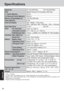 Page 4646
Appendix
Model No.
CPU
L1 Cache Memory
L2 (Second) Cache Memory
Memory (Expandable to)
Video Memory
External Display
Hard Disk Drive
Slots PC Card Slot
Allowable current
RAM Module Slot
Interface Mini USB Port
Serial Port
Battery Battery Pack
Operating Time*2
Charging Time*2
Clock Battery
Operating Time
Power Consumption*3
SoftwareOperating System
Utility Programs
Environment In use
Not in use
Physical Dimensions
 (W × H × D)
Weight
Specifications
CF-07LZAZYDM CF-07LZCZYDM
Mobile Pentium® III...