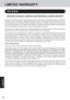 Page 4848
Appendix
LIMITED WARRANTY
PANASONIC PERSONAL COMPUTER AND PERIPHERALS LIMITED WARRANTY
Panasonic Computer Solution Company (referred to as “Panasonic”) will repair this product (other than
software, which is covered by a separate warranty) with new or rebuilt parts, free of charge in the U.S.A.
for three (3) years from the date of original purchase in the event of a defect in materials or workmanship.
This warranty includes the AC adaptor but excludes the batteries and all other options and...
