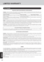 Page 5050
Appendix
PANASONIC COMPUTER AND PERIPHERALS LIMITED WARRANTY
Coverage – Panasonic Canada Inc. (“PCI”) warrants to you, the first end user customer, this computer product (excluding software media), when
purchased from PCI or from a PCI author ized reseller, to be free from defects in materials and workmanship under normal use, subject to the terms
set for th below, during the period of warranty cover age specified.
Remedy – In the event of a warranty claim, contact PCI’s representatives within the...