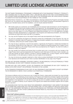 Page 4040
Appendix
YOU MAY NOT REVERSE ASSEMBLE, REVERSE COMPILE, OR MECHANICALLY OR ELECTRONICALLY TRACE
THE PROGRAMS, OR ANY COPY THEREOF,  IN WHOLE OR IN PART.
YOU MAY NOT USE, COPY, MODIFY, ALTER, OR TRANSFER THE PROGRAMS OR ANY COPY THEREOF, IN
WHOLE OR IN PART, EXCEPT AS EXPRESSLY PROVIDED IN THE LICENSE.
IF YOU TRANSFER POSSESSION OF ANY COPY OF ANY PROGRAM TO ANOTHER PARTY, EXCEPT AS PERMIT-
TED IN PARAGRAPH E ABOVE, YOUR LICENSE IS AUTOMATICALLY TERMINATED.
This license is effective only for so long as...