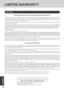 Page 4646
Appendix
LIMITED WARRANTY
PANASONIC PERSONAL COMPUTER AND PERIPHERALS LIMITED WARRANTY
Panasonic Computer Solutions Company (referred to as “Panasonic”) will repair this product (other than software, which is covered by a separate
warranty) with new or rebuilt parts, free of charge in the U.S.A. for three (3) years from the date of original purchase in the event of a defect in
materials or workmanship. This warranty includes the AC adaptor but excludes the batteries and all other options and...