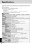 Page 4444
Appendix
Specifications
CF-18KHHZXBM CF-18KHHZBBM CF-18NHHZXBM CF-18NHHZBBM
Intel® Pentium® M Processor 753 (1.2 GHz, 2 MB*1 L2 cache, 400 MHz FSB)
512 MB*1 (1536 MB*1 Max.)
UMA (128 MB*1 Max.)*2
10.4 type (TFT)
65,536/16,777,216 colors (800 x 600 dots/1024 x 768 dots)
65,536/16,777,216 colors (800 x 600 dots/1024 x 768 dots/1280 x 768 dots/1280 x
1024 dots)*4
60 GB*5
Windows keyboard (82 keys)
Touch Pad
Touchscreen (Anti-Reflection, Stylus (included) touch capable)
Two Type I or Type II, or one Type...