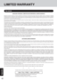 Page 4242
Appendix
LIMITED WARRANTY
PANASONIC PERSONAL COMPUTER AND PERIPHERALS LIMITED WARRANTY
Panasonic Computer Solutions Company (referred to as “Panasonic”) will repair this product (other than software, which is covered by a separate
warranty) with new or rebuilt parts, free of charge in the U.S.A. for three (3) years from the date of original purchase in the event of a defect in materials
or wor kmanship. This warranty includes the AC adaptor but excludes the batter ies and all other options and...