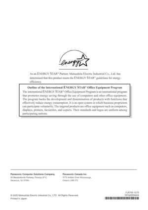 Page 48Outline of the International ENERGY STA R® Office Equipment Program
The international 
ENERGY STA R® Office Equipment Program is an international program
that promotes energy saving through the use of computers and other office equipment.
The program backs the development and dissemination of products with functions that
effectively reduce energy consumption. It is an open system in which business proprietors
can participate voluntarily. The targeted products are office equipment such as computers,...