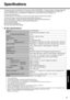 Page 3131
Appendix
Specifications
This page provides the specifications for the basic model CF-50J2KUEKM.  The model number will change depending 
on the configuration of the unit, such as, CPU speed, memory size, HDD size, Operating System, LCD type, and 
whether a DVD-ROM drive, a DVD-ROM & CD-R/RW drive or a DVD MULTI drive is included or not.
To check the model number:
Check the bottom of the computer or the box the computer came in at the time of purchase.
To check CPU speed, memory size and the hard disk...