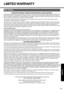 Page 3333
Appendix
LIMITED WARRANTY
PANASONIC PERSONAL COMPUTER AND PERIPHERALS LIMITED WARRANTY
Panasonic Computer Solutions Company (referred to as “Panasonic”) will repair this product (other than software, which is covered by a sep-
arate warranty) with new or rebuilt parts, free of charge in the U.S.A. for three (3) years from the date of original purchase in the event of a 
defect in materials or workmanship. This warranty includes the AC adaptor but excludes the batteries and all other options and...