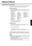 Page 1919
Operation
Reference Manual
Reference Manual / Important Tips
The Reference Manual and the Important Tips can be accessed on your computer.  
When a printer is connected, the Reference Manual can also be printed.
„Reference Manual
The Reference Manual explains functions for you to make greater use of the com-
puter, such as how to add peripheral devices, how the Setup Utility works, and 
other useful information. 
zHow to access the Reference Manual
Select [Reference Manual] in [start].
„Important...