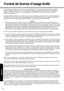 Page 3232
Appendix
Contrat de licence d’usage limité
Le(s) logiciel(s) (les “Logiciels”) fournis avec ce produit Panasonic® (le “Produit”) sont exclusivement concédés en 
licence à l’utilisateur ultime (“vous”), et ils ne peuvent être utilisés que conformément aux clauses contractuelles ci-
dessous. En utilisant les logiciels, vous vous engagez de manière définitive à respecter les termes, clauses et 
conditions des présentes.
Matsushita Electric Industrial Co., Ltd. (“MEI”) a mis au point ou obtenu les...