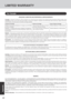 Page 4242
Appendix
PANASONIC COMPUTER AND PERIPHERALS LIMITED WARRANTY
Coverage – Panasonic Canada Inc. (“PCI”) warrants to you, the first end user customer, this computer product (excluding software media), when
purchased from PCI or from a PCI author ized reseller, to be free from defects in materials and workmanship under normal use, subject to the terms
set for th below, during the period of warranty coverage specified.
Remedy – In the event of a warranty claim, contact PCI’s representatives within the...