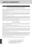 Page 42
42
Appendix
LIMITED WARRANTY
PANASONIC PERSONAL COMPUTER AND PERIPHERALS LIMITED WARRANTY
Panasonic Computer Solutions Company (referred to as “Panasonic”) will repair this product (other than software, which is covered by a separate
warranty) with new or rebuilt parts, free of charge in the U.S.A. for three (3) years from the date of original purchase in the  event of a defect in
materials or workmanship. This warranty includes the AC adaptor but excludes the batteries and all other options and...