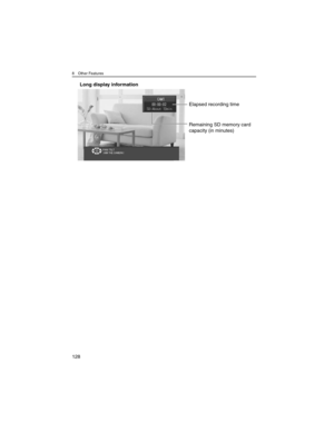 Page 1288 Other Features
128
Long display information
Elapsed recording time
Remaining SD memory card
capacity (in minutes) 