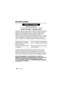 Page 40VQT4Q07 (FRE) 40
Garantie limitée
Panasonic Canada Inc.
5770, Ambler Drive, Mississauga (Ontario) L4W 2T3
PRODUIT PANASONIC – GARANTIE LIMITÉE
Panasonic Canada Inc. garantit que ce produit est exempt de défauts de 
matériaux et de main-d’œuvre dans  un contexte d’utilisation normale 
pendant la période indiquée ci-après à compter de la date d’achat 
original et, dans l’éventualité d’une défectuosité, accepte, à sa 
discrétion, de (a) réparer le produit avec des pièces neuves ou remises 
à neuf, (b)...