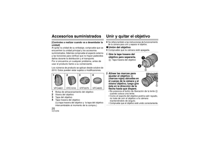 Page 2020VQT2Z58Accesorios suministrados[Controles a realizar cuando va a desembalar la 
unidad]Al quitar la unidad de su embalaje, compruebe que se 
encuentren la unidad principal y los accesorios 
suministrados. Además compruebe el aspecto externo 
y las funciones para verificar que no hayan padecidos 
daños durante la distribución y el transporte.Por si encuentra un cualquier problema, antes de 
usar el producto llame a su comerciante.Los números de producto se aplican desde octubre de 
2010. Estos pueden...