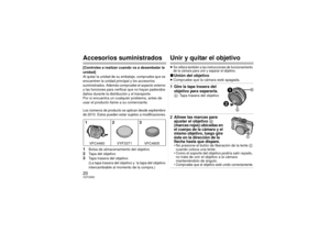 Page 2020VQT2Z62Accesorios suministrados[Controles a realizar cuando va a desembalar la 
unidad]Al quitar la unidad de su embalaje, compruebe que se 
encuentren la unidad principal y los accesorios 
suministrados. Además compruebe el aspecto externo 
y las funciones para verificar que no hayan padecidos 
daños durante la distribución y el transporte.Por si encuentra un cualquier problema, antes de 
usar el producto llame a su comerciante.Los números de producto se aplican desde septiembre 
de 2010. Estos pueden...