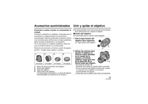 Page 1919
VQT3R89
Accesorios suministrados[Controles a realizar cuando va a desembalar la 
unidad]Al quitar la unidad de su embalaje, compruebe que se 
encuentren la unidad principal y los accesorios 
suministrados. Además compruebe el aspecto externo 
y las funciones para verificar que no hayan padecidos 
daños durante la distribución y el transporte.Por si encuentra un cualquier problema, antes de 
usar el producto llame a su comerciante.
Números de productos correctos a partir de agosto 
de 2011. Pueden...