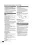 Page 44
RQT9522
About the internal memory, CDs and SDs
About the internal memory
Back up the internal memory periodically.
It is recommended that you back up the internal memory 
to your PC or an SD card periodically to prevent the data 
from being lost due to static electricity, electromagnetic 
wave, malfunctions, etc.
Note that Panasonic assumes no liability for indemniﬁ cation 
for any damage of the internal memory contents caused by 
use of this product, failures, malfunctions, etc.
If this unit is...