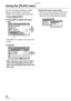 Page 20
Playback/Menu
0LSQT1098

Using the [PLAY] menu
You can use various functions to rotate pictures, set protection for them etc.Refer to P21 to 28 for each menu item.
Press [MENU/SET].
Press e/r to select the menu 
item.
Press r at A to switch to the next menu screen.
Press q.
After selecting a menu item in step 3, refer to the description of the menu item in the operating instructions and then set it.
•
1�
2�
•
3�
•
n About the menu screen itemsThere are 2 menu screens (1/2 and 2/2).You can switch...