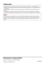 Page 23Panasonic Corporation
Web Site : http://panasonic.net/avc/projector/
© Panasonic Corporation  2012
S S 0212- 0
Trademarks
Microsoft• ® and its logos, Windows®, Windows® XP, Windows Vista®, Windows® 7, Internet Explorer® and 
PowerPoint® are the registered trademarks or trademarks of Microsoft Corporation in the United States and/or 
other countries.
Macintosh, Mac OS and Safari are the trademarks of Apple Inc. registered in the United States and other 
• 
countries.
Other company names, product names or...