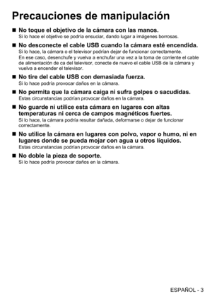 Page 3(63$f2/
3UHFDXFLRQHVGHPDQLSXODFLyQ
