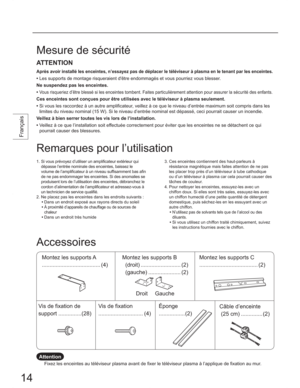 Page 14$77(17,21

‡

SRXUULH]YRXVEOHVVHU
1HVXVSHQGH]SDVOHVHQFHLQWHV
‡

9
XUjSODVPDVHXOHPHQW
‡6LYRXVOHVUDFFRUGH]jXQDXWUHDPSOLILFDWHXUYHLOOH]jFHTX
HVWGpSDVVpFHFLSRXUUDLWFDXVHUXQLQFHQGLH
9
‡9HLOOH]jFHTXHO