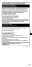 Page 19ENGLISH
19
PARTS AND SERVICE, WHICH ARE NOT COVERED BY THIS 
LIMITED WARRANTY, ARE YOUR RESPONSIBILITY.
Customer Services Directory 
(United States and Puerto Rico)
Obtain Product Information and Operating Assistance; 
locate your nearest Dealer or Service Center; purchase 
Parts and Accessories; or make Customer Service and 
Literature requests by visiting our Web Site at:
http://www.panasonic.com/help
or, contact us via the web at:
http://www.panasonic.com/contactinfo
You may also contact us directly...