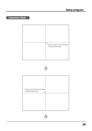 Page 2929
Left click on upper left corner of the display.
(To terminate, press any key)
Left click on lower right corner of the display.
(To terminate, press any key)
Setup program
Calibration Mode 