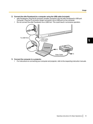 Page 19AC
AC
USB Cable
(Included)
ComputerProjector
Video CableTo USB Port  