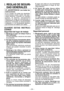 Page 34
- 34 - 

I. REGLAS DE SEGURI­
DAD GENERALES
 ¡ADVERTENCIA! Lea todas las 
instrucciones.
Si  no  cumple  con  todas  las  siguientes 
instrucciones  puede  recibir  una  des-
carga  eléctrica,  incendio  y/o  heridas g r a v e s .   E l   t é r m i n o  “h e r r a m i e n t a eléctrica”  en  todas  las  advertencias  a continuación se refiere a su herramienta eléctrica  conectada  al  tomacorriente (cableado)  y  a  la  herramienta  eléctrica que funciona con batería (sin cable).
G U A R D E   E S TA S...