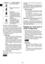 Page 30
- 30 - 
FRFR
FRFR

IndicateurEtat de la batterie
Pleinement chargée
Environ 40% ou moins restant
Clignotant
Clignotant: 
Environ 0% ou moins 
restant (indique le besoin de recharger la batterie)La batterie autonome va bientôt avoir besoin d’être chargée.
Clignotant
Pas de chargeLa batterie autonome à besoin d’être chargée.(A ce stage, la fonction d’arrêt automatique de l’outil s’active.) 
Fonction d’arrêt automatique
La  fonction  d’arrêt  automatique  est  conçue pour empêcher une perte de couple...