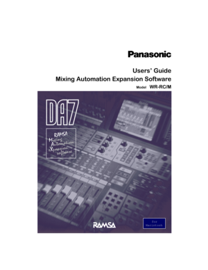 Page 1for
Macintosh
UsersÕ Guide
Mixing Automation Expansion Software
ModelWR-RC/M 