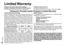 Page 3232
RQT8841
Limited Warranty
Panasonic Consumer Electronics Company,
Division of Panasonic Corporation of North America
One Panasonic Way Secaucus, New Jersey 07094Panasonic Puerto Rico, Inc.
Ave. 65 de Infantería, Km. 9.5
San Gabriel Industrial Park, Carolina, Puerto Rico 00985
Limited Warranty  CoverageIf your product does not work properly because of a 
defect in materials or workmanship, Panasonic Consumer 
Electronics Company or Panasonic Puerto Rico, Inc. 
(collectively referred to as “the...